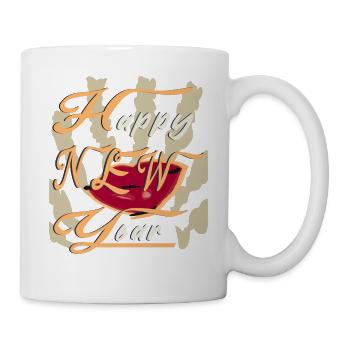 Happy New Year - Retro - Red Lips - Mug - white - Right