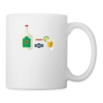 Je m'automédicamente Bouteille de tequila Jeu de mots Shot Pun - Mug blanc - blanc - Droite
