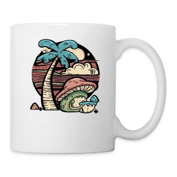 Fantasy Pilz Palmen Insel - Tasse - Weiß - Rechts