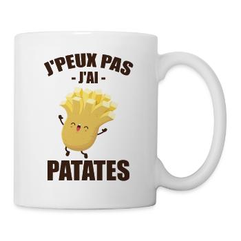 J'peux pas j'ai Patates Cadeau Jardinier Humour - Mug blanc - blanc - Droite