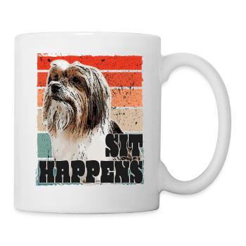 Biewer Terrier Drawing, Funny Saying - Mug - white - Right