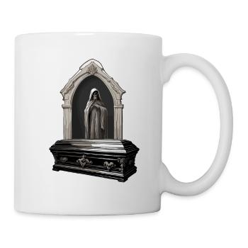 Sarg / Letzte Ruhestätte / Erde / Bestattung - Tasse - Weiß - Rechts