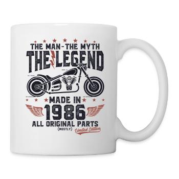1986 Jahrgang Mann Mythos Legende Motorrad - Tasse - Weiß - Rechts