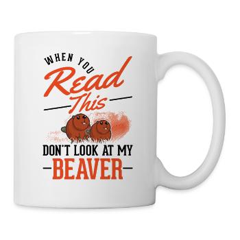 Castor Beaver Dam cadeau castor - Mug blanc - blanc - Droite