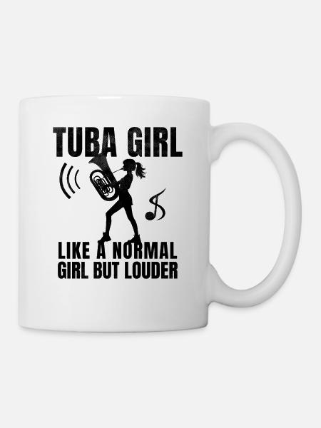 Tuba fille Tuba joueur musicien cadeau - Mug blanc - blanc