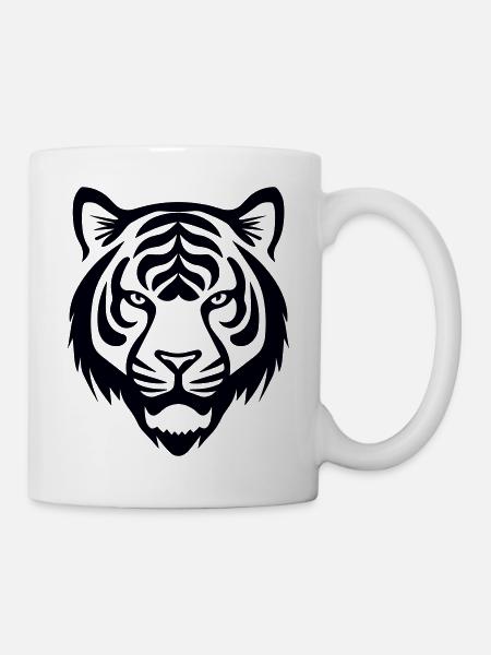 Felin Dschungel-Tigerkopf - Tasse - Weiß