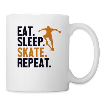 Eat Sleep Skate Repeat Skatepark Skatergirl - Mug - white - Right