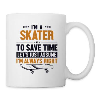Skater Let's Assume I'm Right Skatepark Skaterboy - Tasse - Weiß - Rechts