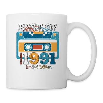 32e anniversaire décembre Vintage 1991 cassette - Mug blanc - blanc - Droite