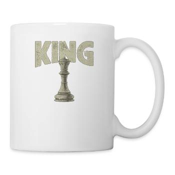 König Lustiger Schachspieler Brettspiel Vintage - Tasse - Weiß - Rechts