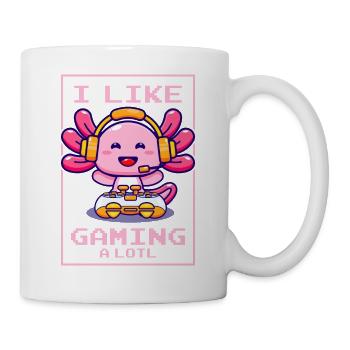 Gaming, Axolotl, Zocken, Videospiel, Einhorn Gamer - Tasse - Weiß - Rechts