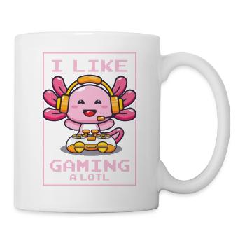 Gaming, Axolotl, Zocken, Videospiel, Einhorn Gamer - Tasse - Weiß - Rechts