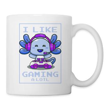 Gaming, Axolotl, Zocken, Videospiel, Einhorn Gamer - Tasse - Weiß - Rechts