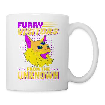 Chat Alien, OVNI, UAP, Espace, Objet volant de l’espace - Mug blanc - blanc - Droite