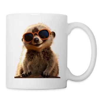 Lunettes de soleil suricate mignon amant de surikate - Mug blanc - blanc - Droite