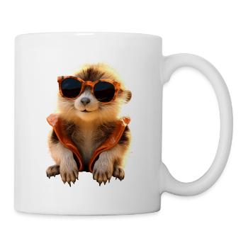 Lunettes de soleil suricate mignon amant de surikate - Mug blanc - blanc - Droite