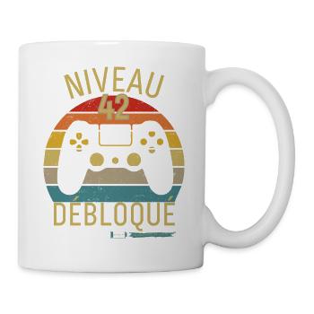 Niveau 42 Débloqué - Mug blanc - blanc - Droite