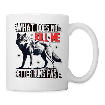 Wolf Wölfe Natur Motiv Spruch Tierschutz - Tasse - Weiß - Rechts