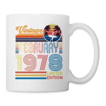 Jahrestag Februar 1978. Geschenk Februar 1978. - Tasse - Weiß - Rechts