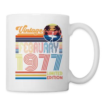 Anniversaire Février 1977. Cadeau Fevrier 1977. - Mug blanc - blanc - Droite