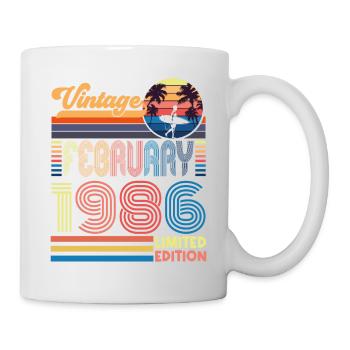 Anniversaire Février 1986. Cadeau Fevrier 1986. - Mug blanc - blanc - Droite