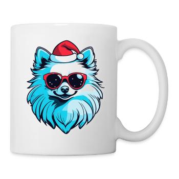 Illustration de Noël poméranien - Mug blanc - blanc - Droite
