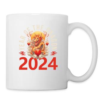 Year Of The Dragon Happy Chinese New Year 2024 - Tasse - Weiß - Rechts