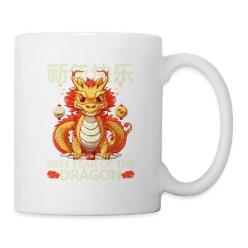 Year Of The Dragon Happy Chinese New Year 2024 - Tasse - Weiß - Rechts