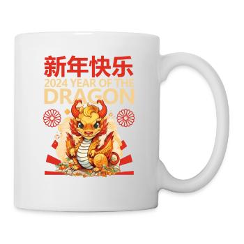 Year Of The Dragon Happy Chinese New Year 2024 - Tasse - Weiß - Rechts