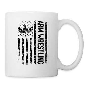 Arm Wrestling US Flag Arm Wrestler - Tasse - Weiß - Rechts