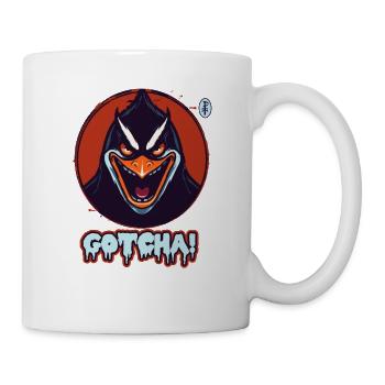 Der böse Pinguin hat dich, erwischt! - Tasse - Weiß - Rechts