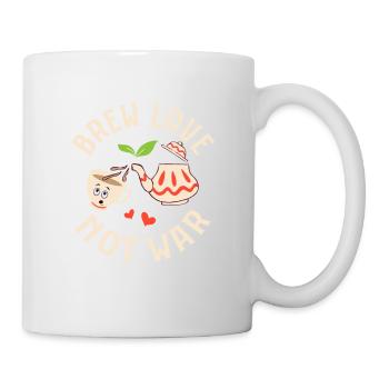 Brew love, not war Tea Drinker Mug Tea Bag - Tasse - Weiß - Rechts