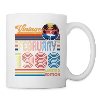 Anniversaire Février 1988. Cadeau Fevrier 1988. - Mug blanc - blanc - Droite