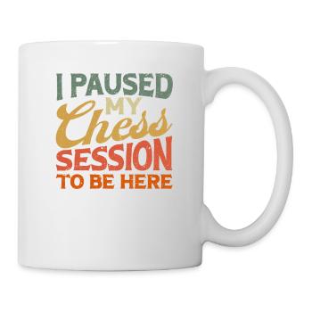 J’ai interrompu ma session d’échecs pour rester ici - Mug blanc - blanc - Droite