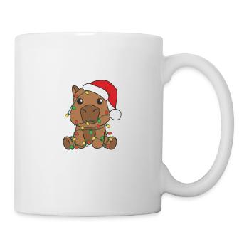 Capybara Weihnachten Winter Tiere Capybaras - Tasse - Weiß - Rechts