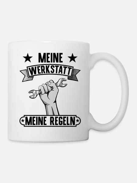 Meine Werkstatt meine Regeln Werkzeuge Handwerker - Tasse - Weiß