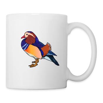 Drawing of a mandarin duck - Mug - white - Right