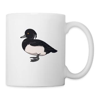 Zeichnung einer Reiherente - Tasse - Weiß - Rechts