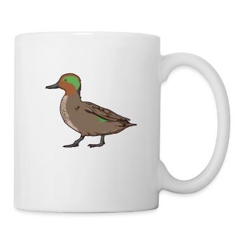 Dessin d’une sarcelle d’hiver - Mug blanc - blanc - Droite