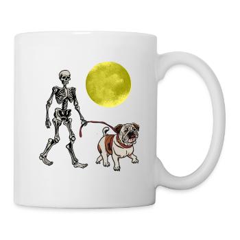 Skeleton Night Walk English Bulldog - Mug - white - Right
