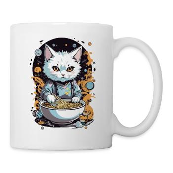 Katze Liebt Ramen Nudelsuppe Ästhetisches Design - Tasse - Weiß - Rechts