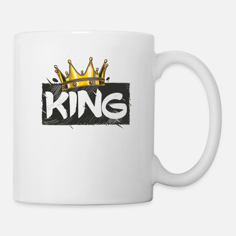 Krone Mit Schriftzug King - Tasse - Weiß