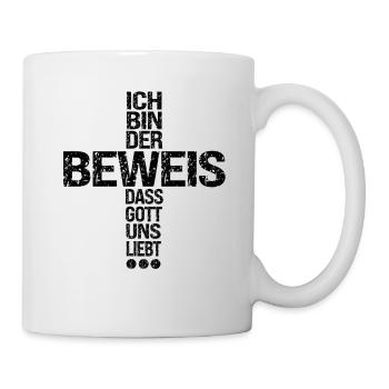 Kreuz Gott liebt uns Glaube Kirche Religion - Tasse - Weiß - Rechts