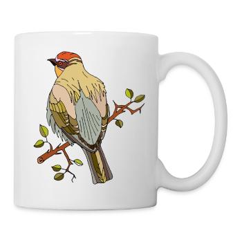 Bunter Vogel - Tasse - Weiß - Rechts
