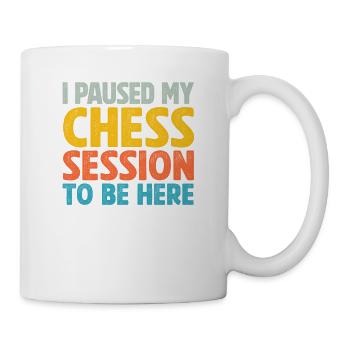 J’ai interrompu ma session d’échecs pour rester ici - Mug blanc - blanc - Droite