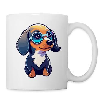Dackel Hund Illustration - Tasse - Weiß - Rechts