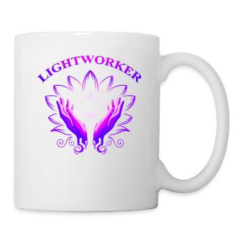 Ganzheitliche Heilung Hände Lightworker Reiki - Tasse - Weiß - Rechts