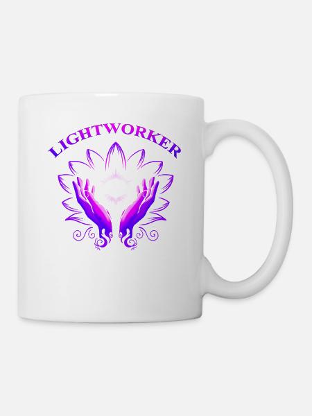 Ganzheitliche Heilung Hände Lightworker Reiki - Tasse - Weiß