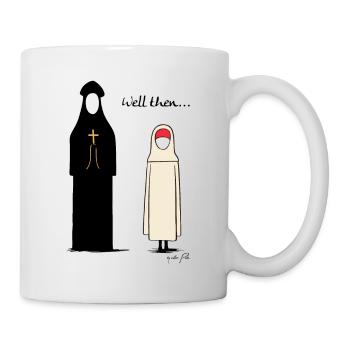 Religieuse et prêtre : Eh bien - Mug blanc - blanc - Droite