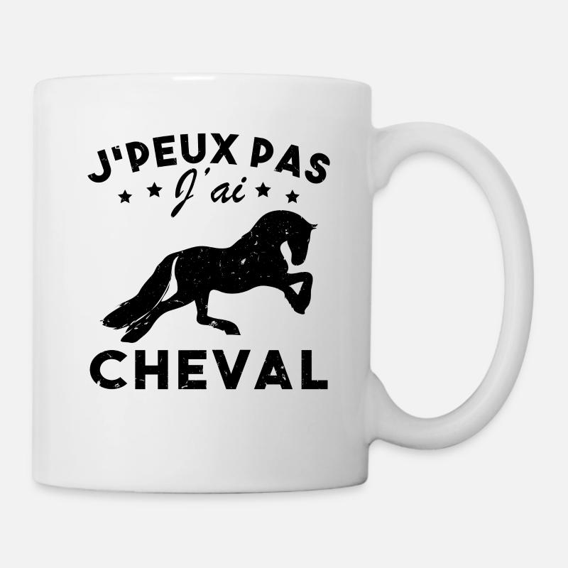 Je Peux Pas J ai cheval - Mug blanc - blanc